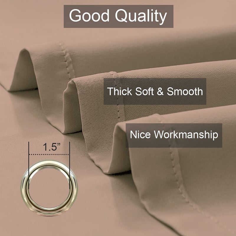 LA PALMA Thermal Insulated Blackout Darkening Grommet Living Room Curtains Window Drapes for Bedroom Pack of 2 Panels - Image 5